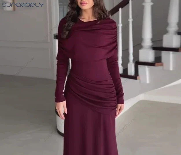 Ruched Waist Long Dress